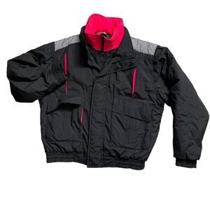 VTG Summit Skiwear Jacket Men XL Winter Snowboarding Zip Mock Neck Black Pink